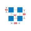 Blacha perforowana SUROWA 15X15 mm PRZERWA 5 mm 1000 x 500 mm Qg 15-20 Gr. 1,5 mm