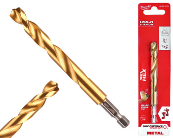 Milwaukee Wiertło udarowe do metalu HSS-G TIN RED HEX 1/4" | 10,0 mm
