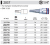 KING TONY Klucz nasadka 1/4" Cr-V S2 BIT TORX Z OTWOREM T10 x 37 mm