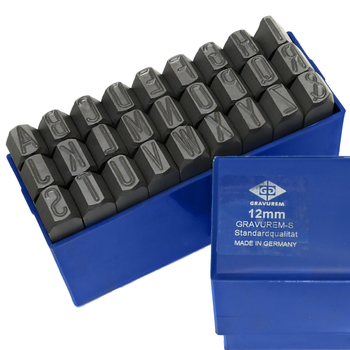 Znaczniki, numeratory LITEROWE A-Z+& GRAVUREM-S | 12 MM