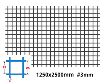 Siatka zgrzewana SUROWA 25 x 25 GR. 3 mm 1250 x 2500 mm