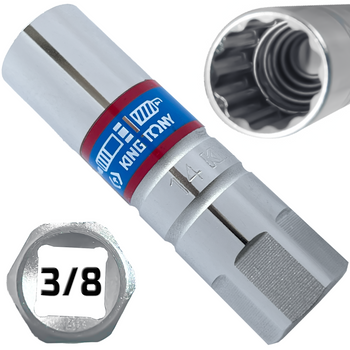 KING TONY NASADKA DO ŚWIEC SPRĘŻYNA  3/8" 12-kątna 14 x 63 mm CR-V 36A014