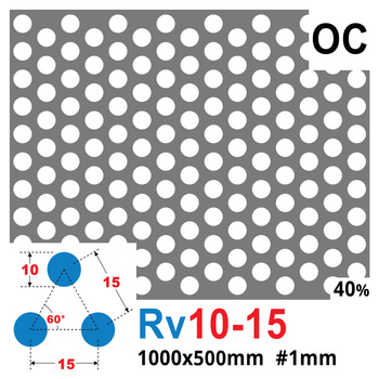Blacha perforowana OCYNK OCZKO 10 mm PRZERWA 5 mm 1000 x 500 mm Rv 10-15 Gr. 1 mm