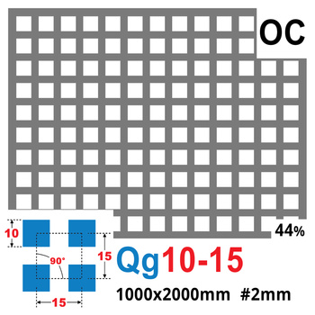 Blacha perforowana OCYNK 10X10 mm PRZERWA 5 mm 1000 x 2000 mm Qg 10-15 Gr. 2 mm