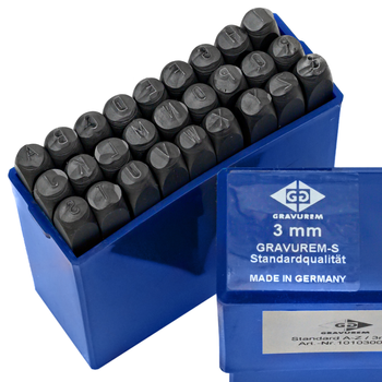Znaczniki, numeratory LITEROWE A-Z+& GRAVUREM-S | 3 MM