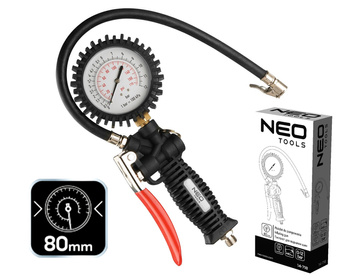 NEO Pistolet do pompowania z dużym manometrem 80 mm 14-718