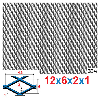 Siatka cięto-ciągniona SUROWA 12 x 6 x 2 x 1 | ok. 200 x 200 mm