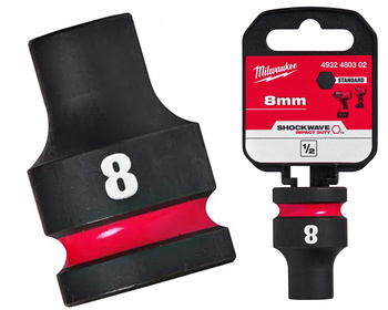 Milwaukee Nasadka udarowa KRÓTKA 1/2" 6-KĄTNA 8 mm 