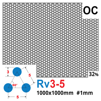 Blacha perforowana OCYNK OCZKO 3 mm PRZERWA 2 mm 1000 x 1000 mm Rv 3-5 Gr. 1 mm