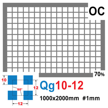 Blacha perforowana OCYNK 10X10 mm PRZERWA 2 mm 1000 x 2000 mm Qg 10-12 Gr. 1 mm