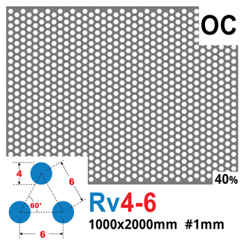 Blacha perforowana OCYNK OCZKO 4 mm PRZERWA 2 mm 1000 x 2000 mm Rv 4-6 Gr. 1 mm