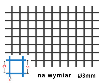 Siatka zgrzewana SUROWA 50 x 50 GR. 3 mm - NA WYMIAR