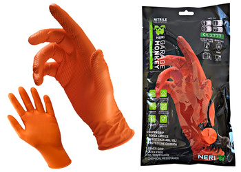 BETA Rękawice nitrylowe, jednorazowe GARAGE MONKEY POMARAŃCZOWE | Rozmiar 2XL / 11 | op. 10 szt.