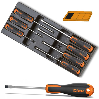 BETA Zestaw wkrętaków PŁASKICH EVOX T211 KPL 7 SZT. we wkładzie ABS do wózka