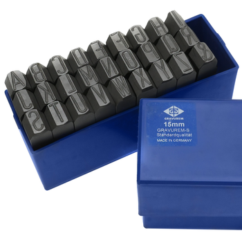 Znaczniki, numeratory LITEROWE A-Z+& GRAVUREM-S | 15 MM