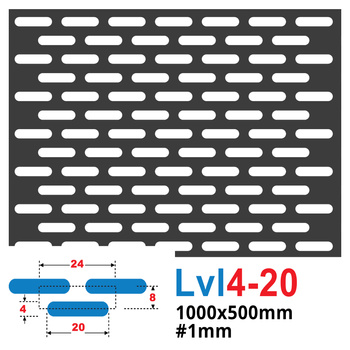 Blacha perforowana SUROWA fasolka LVL 4-20 1000 x 500 mm GR. 1 mm