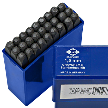 Znaczniki, numeratory LITEROWE A-Z+& GRAVUREM-S | 1,5 MM