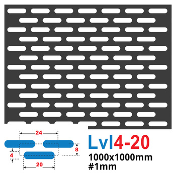 Blacha perforowana SUROWA fasolka LVL 4-20 1000 x 1000 mm GR. 1 mm