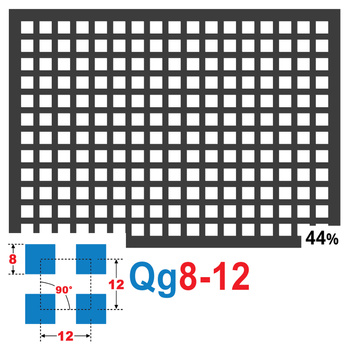 Blacha perforowana SUROWA 8X8 mm PRZERWA 4 mm 200 x 200 mm Qg 8-12 Gr. 1 mm
