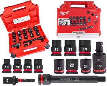 Milwaukee Zestaw nasadek udarowych KRÓTKICH 10 - 24 mm SHOCKWAVE