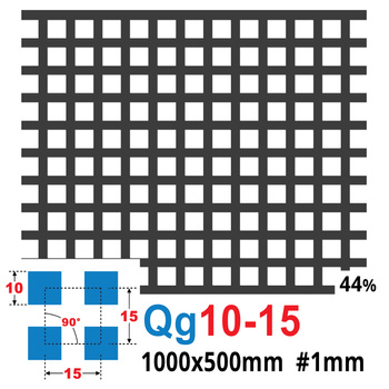 Blacha perforowana SUROWA 10X10 mm PRZERWA 5 mm 1000 x 500 mm Qg 10-15 Gr. 1 mm