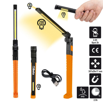 BETA LAMPA INSPEKCYJNA AKUMULATOROWA 3X LED Z PRZEGUBEM 1838SLIM
