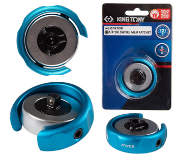 KING TONY Grzechotka obrotowa, okrągła MINI 1/4"