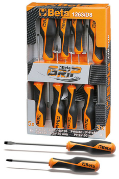BETA Zestaw wkrętaków Beta GRIP płaskich i krzyżowych 1263/D8 8 szt.