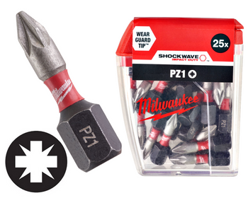 Milwaukee Bit udarowy 1/4" KRZYŻAK |  PZ 1  x 25 mm - 1 szt.