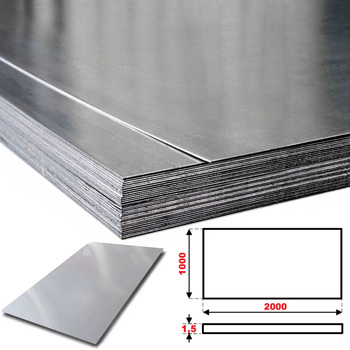 Blacha PEŁNA zimnowalcowana stal SUROWA DC01 1000 x 2000 Gr. 1,5 mm
