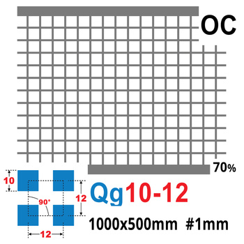 Blacha perforowana OCYNK 10X10 mm PRZERWA 2 mm 1000 x 500 mm Qg 10-12 Gr. 1 mm