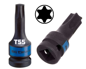 KING TONY Nasadka UDAROWA KRÓTKA 1/2" TORX T55 x 60