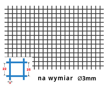 Siatka zgrzewana SUROWA 25 x 25 GR. 3 mm - NA WYMIAR