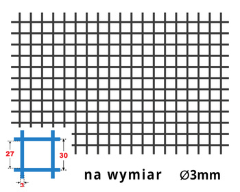 Siatka zgrzewana SUROWA 30 x 30 GR. 3 mm - NA WYMIAR