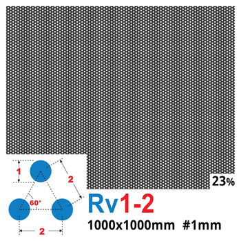 Blacha perforowana SUROWA OCZKO 1 mm PRZERWA 1 mm 1000 x 1000 mm Rv 1-2 Gr. 1 mm