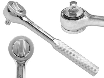 KING TONY GRZECHOTKA 1/4 uchwyt chromowany 140 mm 45 ZĘBÓW 2725-55F