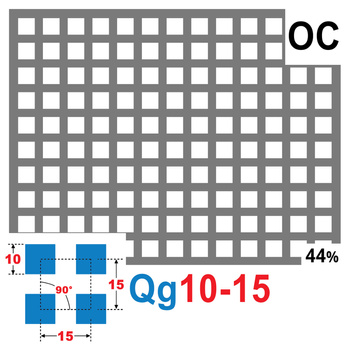 Blacha perforowana OCYNK 10X10 mm PRZERWA 5 mm 200 x 200 mm Qg 10-15 Gr. 1,5 mm