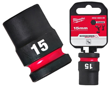 Milwaukee Nasadka udarowa KRÓTKA 1/2" 6-KĄTNA 15 mm 