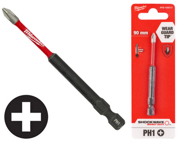 Milwaukee Bit udarowy 1/4" KRZYŻAK | PH 1 x 90 mm