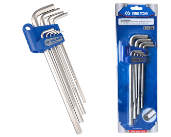 KING TONY Klucze trzpieniowe, KĄTOWE  imbusowe CALOWE 1/16" - 3/8" 20209SR02