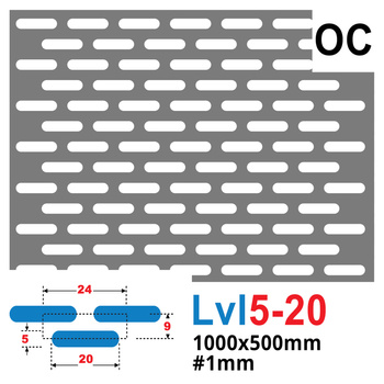 Blacha perforowana OCYNK fasolka LVL 5-20 1000 x 500 mm GR. 1 mm