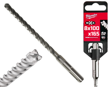 Milwaukee Wiertło do betonu SDS-Plus MX4 | 8 x 100 / 165 mm