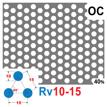 Blacha perforowana OCYNK OCZKO 10 mm PRZERWA 5 mm 200 x 200 mm Rv 10-15 Gr. 1,5 mm