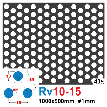 Blacha perforowana SUROWA OCZKO 10 mm PRZERWA 5 mm 1000 x 500 mm Rv 10-15 Gr. 1 mm