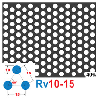 Blacha perforowana SUROWA OCZKO 10 mm PRZERWA 5 mm 200 x 200 mm Rv 10-15 Gr. 1 mm