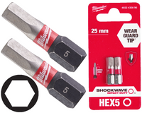 Milwaukee Bit udarowy 1/4" IMBUS | HEX 5 x 25 mm - 2 szt.