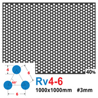 Blacha perforowana SUROWA OCZKO 4 mm PRZERWA 2 mm 1000 x 1000 mm Rv 4-6 Gr. 3 mm