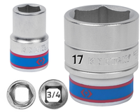 KING TONY Klucz nasadka KRÓTKA 3/4" 6-KĄTNA 17 x 51 mm