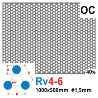 Blacha perforowana OCYNK OCZKO 4 mm PRZERWA 2 mm 1000 x 500 mm Rv 4-6 Gr. 1,5 mm