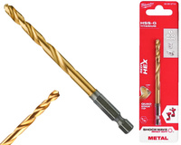 Milwaukee Wiertło udarowe do metalu HSS-G TIN RED HEX 1/4" | 6,0 mm